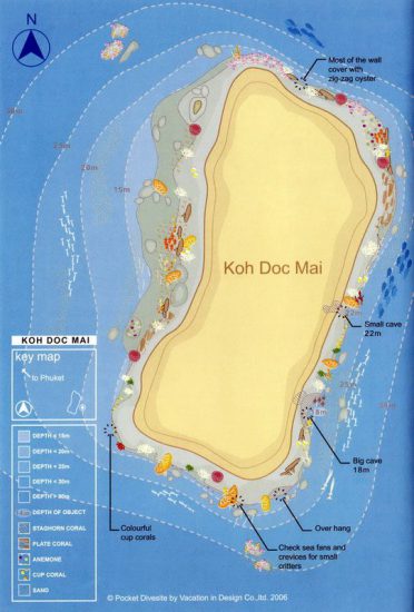 Phuket Island Diving - Koh Dok Mai dive map