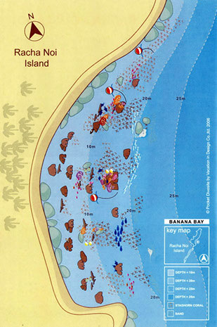 Racha Islands Diving - Racha Noi Banana bay dive map